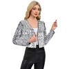 Anna-Kaci Women's Sequin Open Front Cardigan with Long Sleeves and Cropped Fit - 2 of 4