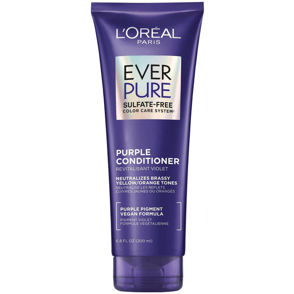 Photos - Hair Product LOreal L'Oreal Paris EverPure Sulfate Free Purple Conditioner for Colored Hair  