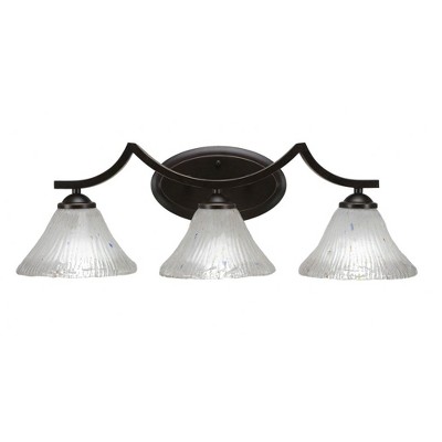 Toltec Lighting Zilo 3 - Light Vanity in  Dark Granite with 7" Frosted Crystal Shade