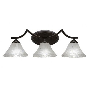 Toltec Lighting Zilo 3 - Light Vanity in  Dark Granite with 7" Frosted Crystal Shade - 1 of 1