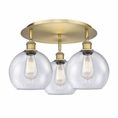 Athens - 3 Light Flush Mount In Industrial Style-10.5 Inches Tall and 19.75 Inches Wide