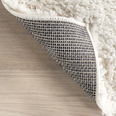 Luxurious White Shag Runner Rug, 2' 6" x 6', Easy Care Synthetic