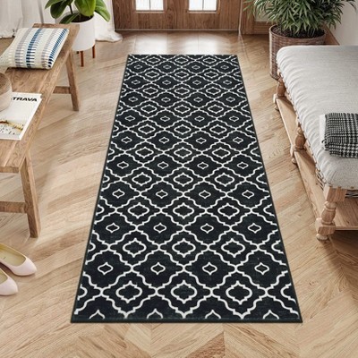 Machine Washable Vintage Floral Printed Area Rug Ultra Thin Non Slip Low Pile Stain Resistant Non Shedding Pet Friendly Floor Rug