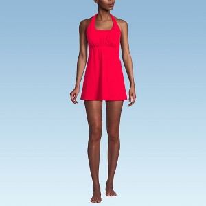 Lands' End Women's Square Neck Halter Swim Dress One Piece Swimsuit - 1 of 4