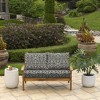 ARDEN Outdoor Loveseat Cushion Set, 48 x 24, Rain-Proof, Fade Resistant, Cushion Set for Couch, Bench, and Swing Black Aurora Damask - 2 of 4