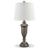 Signature Design by Ashley (Set of 2) Doraley Table Lamps Antique Silver/White: Cotton Shade, Metal Body, UL Listed - 2 of 4