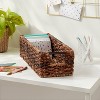 Woven Abaca Media Bin - Brightroom™: Handwoven Rectangle Basket, Lacquered Brown, Shelf Storage, 16"x6.5"x4.75" - 2 of 3