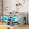Tangkula Twin Size Loft Bed w/ LED Lights Staircase & Safety Guardrail Under-bed Storage - 4 of 4