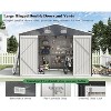AMERLIFE 10x12x7 FT Steel Storage Shed with 2 4-Pane Windows, Hinged Double Doors, Dark Grey/White - 4 of 4