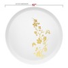 Smarty Had A Party 10" White w/ Gold Floral Round Plastic Dinner Plates - 10 pcs - 3 of 4