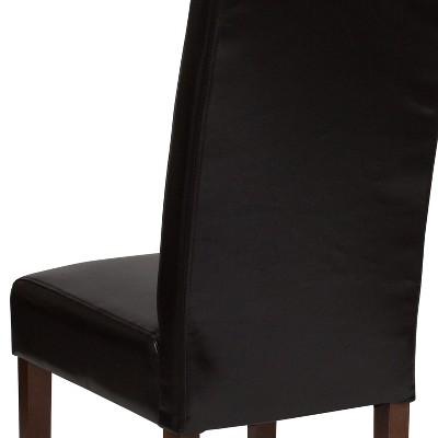 Mahogany LeatherSoft Upholstered Parsons Dining Side Chair, Set of 4