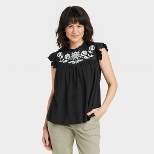 Women's Short Sleeve Embroidered Top - Knox Rose™