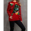 Women's Christmas Sweater Holiday Knit Pullover Long Sleeve Crewneck Christmas Party Top - 4 of 4