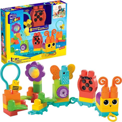 Mega Bloks Move N Groove Caterpillar Sensory Building Toys (30 Pc) : Target