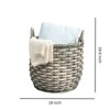 FONTOI Woven Wicker Multi-Use Storage Basket with Handles, Round Laundry Basket, Laundry Baskets for Towel, Toys, Cream&Grey, 18"*15.7"*18" - 3 of 4