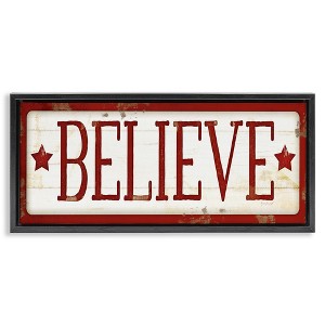 Stupell Industries Believe Red Christmas Phrase, 25" x 11" - 1 of 4