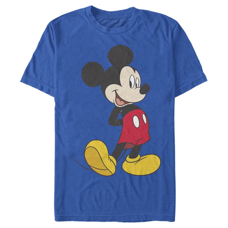 Men's Mickey & Friends Smiling Mickey Mouse Portrait T-Shirt, 1 of 5