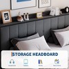 Bed Frame with Lift Up Storage, Upholstered Velvet Bed with Storage Headboard, Metal Platform Bed, Hydraulic Support, No Box Spring Needed - 4 of 4