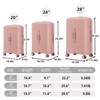 Syemin Luggage 3 pcs in ABS Spinner Wheel Luggage Carry on Suitcase for Travel Matching Color TSA Combination Lock, Pink, 19.3"*11.4"*29.5" - 3 of 4