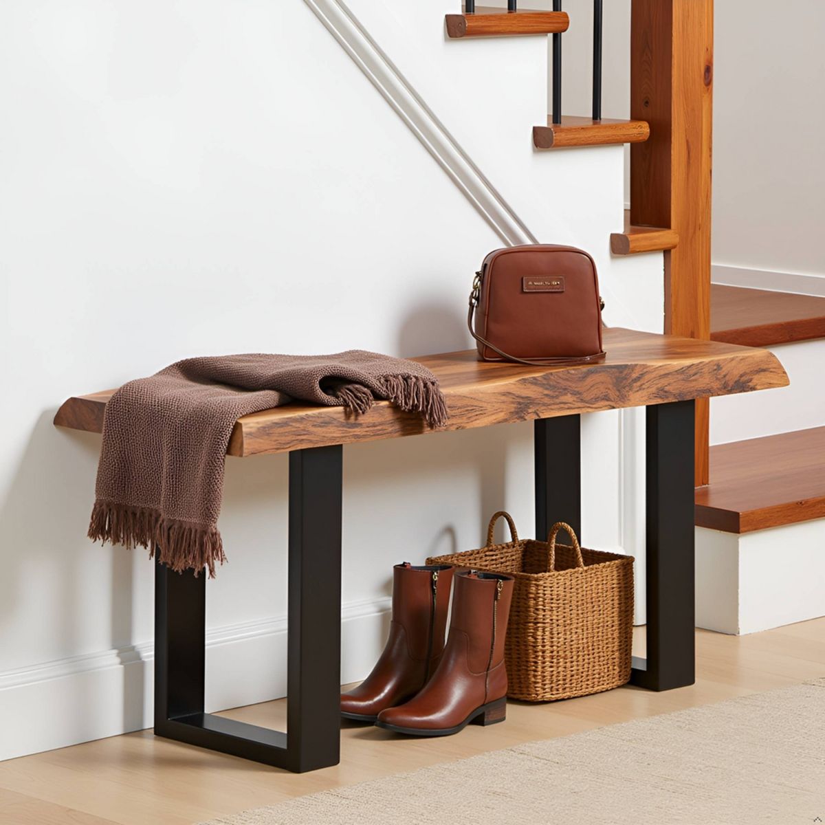 Alaterre Furniture Alpine Bench Natural Brown - thumbnail 6