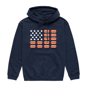 Men's - Instant Message - Hot Dog Flag Graphic Fleece Pullover Hoodie - 1 of 4