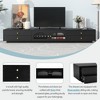 Luxurious TV Stand with Fluted Glass Doors, Elegant Media Console for TVs Up to 95'', Tempered Glass Shelf Cabinet with Storage - 4 of 4
