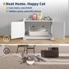 TROPOW Cat Litter Box Enclosure Hidden Litter Box Cabinet with Wooden Barn Door, End Table Style Indoor Cat House Fits Most Litter Boxes,White - 4 of 4