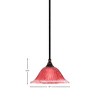 Toltec Lighting Any 1 - Light Pendant in  Black Copper with 10" Raspberry Crystal Shade - 2 of 2