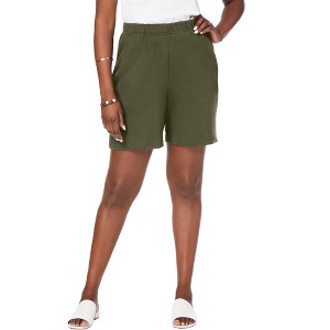 Jessica London Women's Plus Size Soft Ease Knit Shorts - 1 of 4