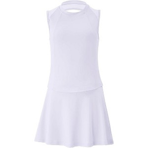 Girls Tennis Golf Outfit Sleeveless Tank Top and Skorts Set Sports Skirt Dress with Shorts 4-13Y - 1 of 4