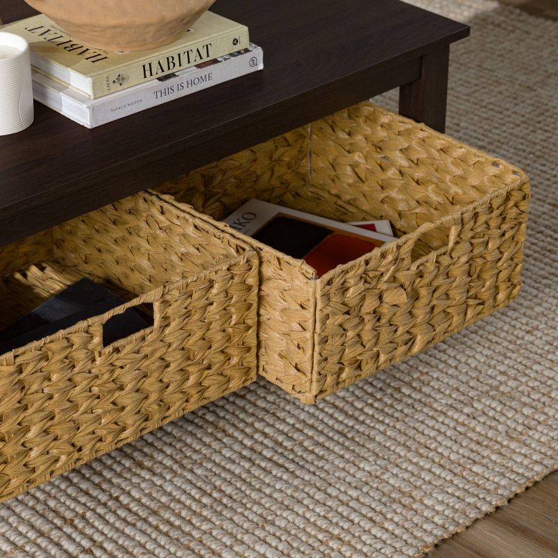 Mission Coffee Table with Woven Baskets - Saracina Home, 6 of 20