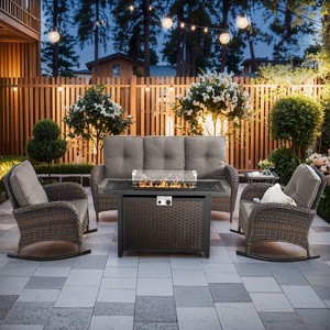 Gymojoy Sofa Rocker Chair with Propane Fire Pit Table - 1 of 4