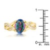 Slickblue Women's 2 Ct. Mystic CZ Classic Engagement Ring, Goldtone with Multicolor Stone/Silvertone with Red Stone, Sizes 5-10 - 3 of 4