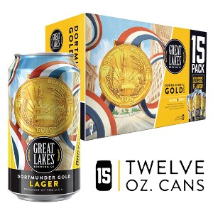 Great Lakes Brewing Company Dortmunder Gold 15pk/12 fl oz Cans - 1 of 4