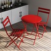 KTMBDW 3-Piece Bistro Set Folding Outdoor Furniture Sets with Premium Steel Frame Portable Design for Bistro & Balcony, Red - 2 of 4