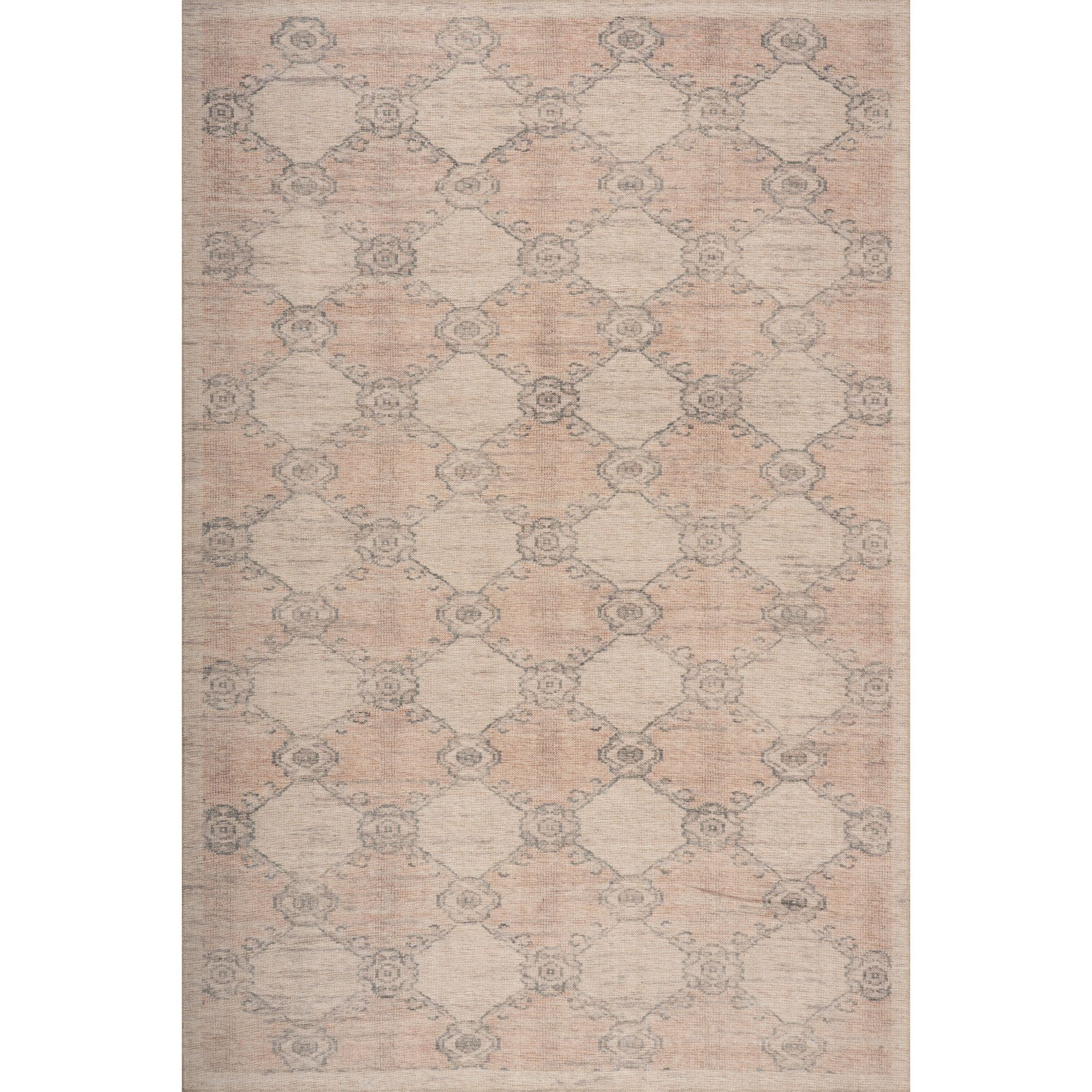 Nuloom Brinelle Traditional Diamond Indoor Washable Area Rug, 5' x 8', Peach