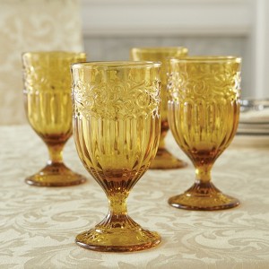 BrylaneHome 4 Piece Amber Goblets Set - 1 of 1