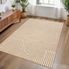 Washable Modern Large Living Room Rugs, Rainbow Print Soft Non Slip Bedroom Carpet, Low Pile Geometric Dining Room Rugs - 2 of 4