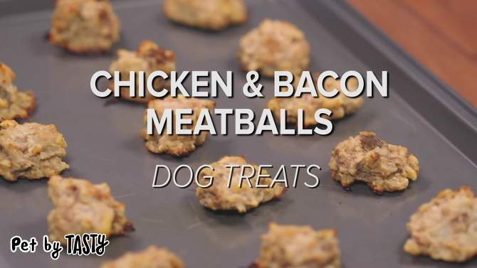 Pet by Tasty Meatball Grilled Chicken &#38; Bacon Recipe Dog Treats - 12oz, 2 of 5, play video