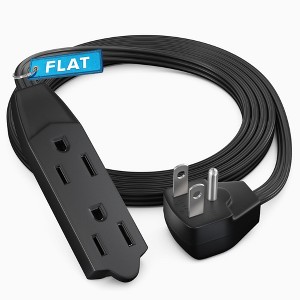 Maximm Flat Plug Extension Cord UL Certified 16 Gauge, 125V, 13 Amps, 1625 Watts Grounded 3-Prong Cord - 1 of 4
