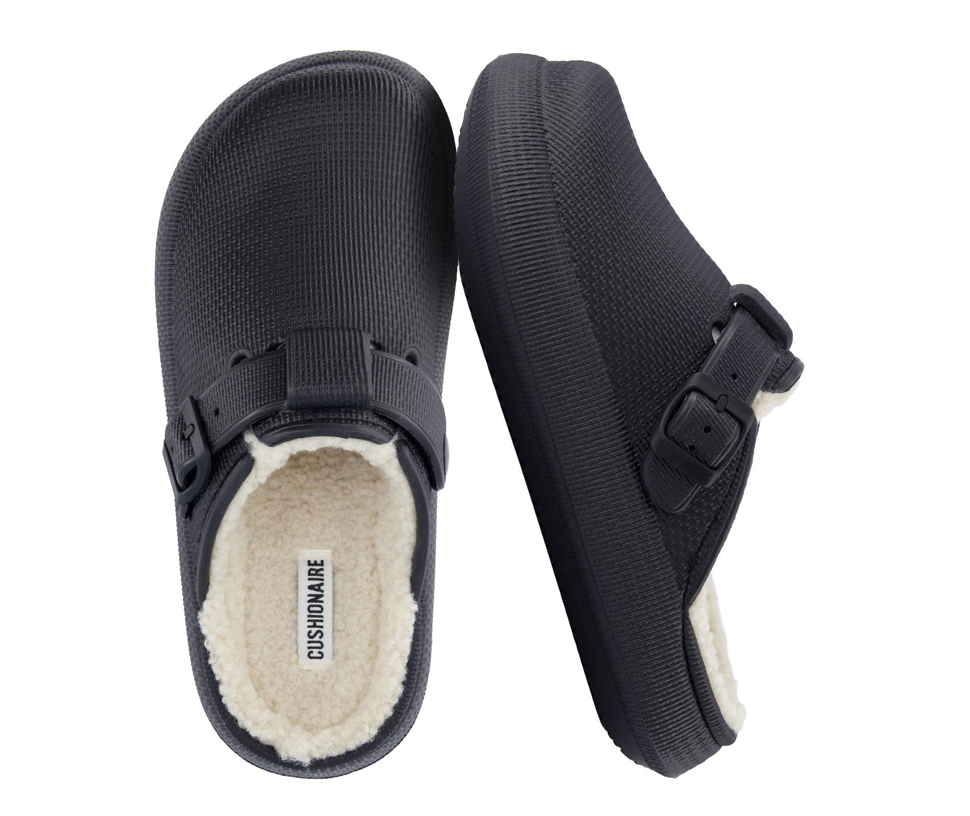 CUSHIONAIRE Women's Fable Recovery Clog with Faux Fur Lining and +Comfort