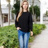 Anna-Kaci Women's Long Sleeve Ribbed Knit Sweater with Gathered Shoulders - 2 of 4