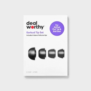 Apple AirPods Pro Gen 1/2 Silicone Tips - Dealworthy™ 4pk Black - 1 of 3