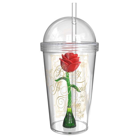 Disney Beauty And The Beast 23 5oz Plastic Rose Tumbler With Straw Zak Designs Target