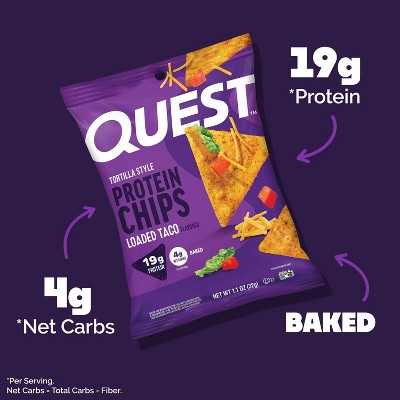 Quest Nutrition Tortilla Style Protein Chips - Loaded Taco - 8pk/1.1oz
