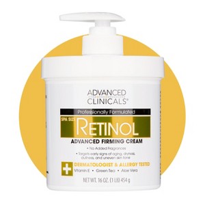 Advanced Clinicals Retinol Body Lotion & Face Moisturizer | Retinol Body Cream For Women & Men, Fragrance Free, 16oz - 1 of 4