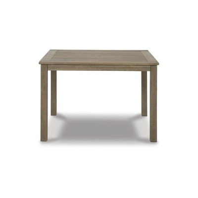 Aria Plains Brown Eucalyptus Wood Square Outdoor Dining Table