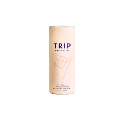 Trip Mindful Blend Peach Ginger Lightly Sparkling Botanical - 12 fl oz Can