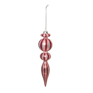 Gallerie II Red & White Vintage Bauble Ornament - 1 of 4