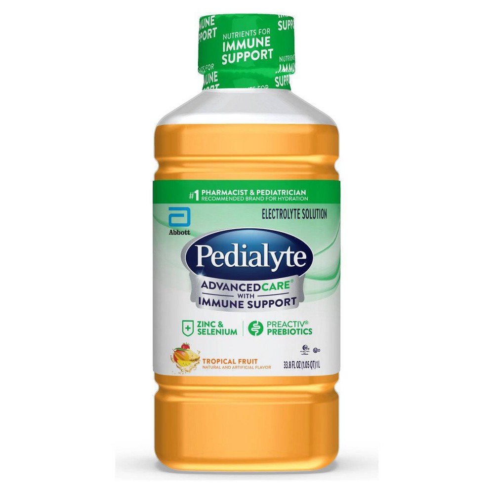 Pedialyte Advanced Care Electrolyte Solution Hydration Drink - Tropical Fruit - 33.8 fl oz